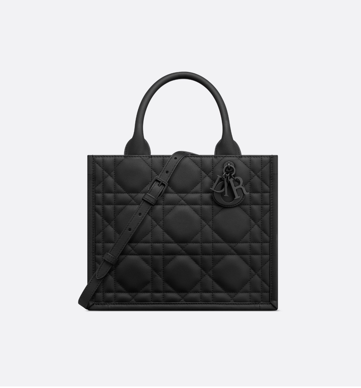 dior book tote small matte black cannage quilted top handle crossbody tote bag